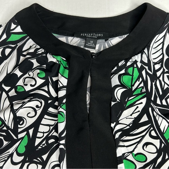 Perceptions New York Fit and Flare Maxi Dress size 14 Black, Green, White - Picture 2 of 9